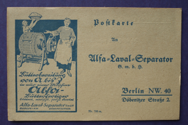 Ansichtskarte Werbung Reklame AK Berlin 1910-1930 Alfa Laval Separator GmbH Döberitzer Strasse 2
